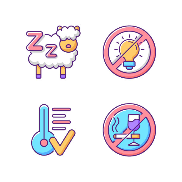 睡眠卫生RGB颜色图标设置图片下载