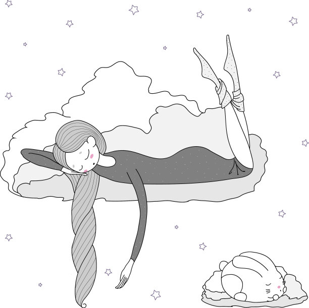 晚上女孩兔子图片下载