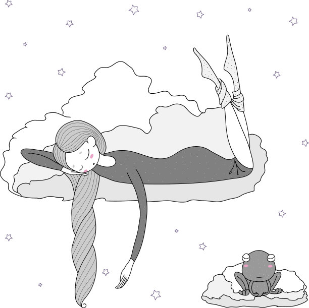 晚上女孩青蛙图片下载