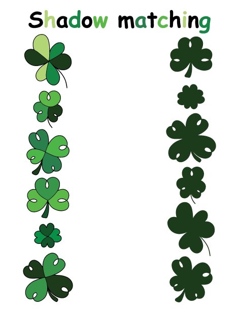 阴影匹配游戏的孩子股票矢量插图图片下载