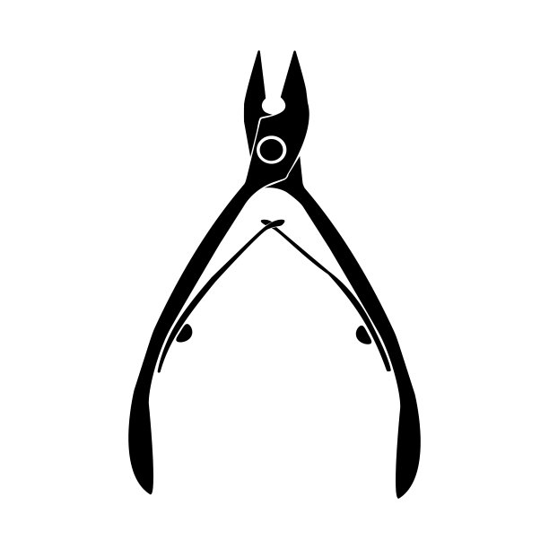 剪影美甲镊子，美甲和足疗工具切割部分图片下载