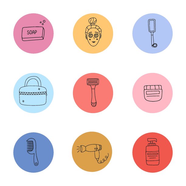 手绘美容护理、化妆品精华图片下载