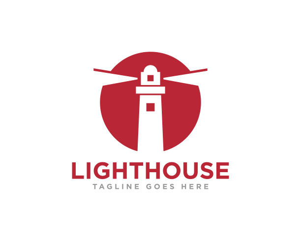 灯塔标志图标设计矢量图片下载