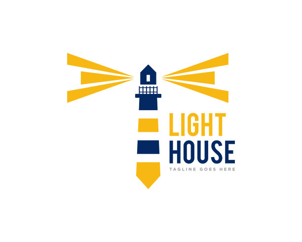 灯塔标志图标设计矢量图片下载