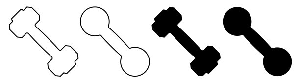 一套运动哑铃图标为健身。健康的生活方式,健康。黑白矢量图片下载