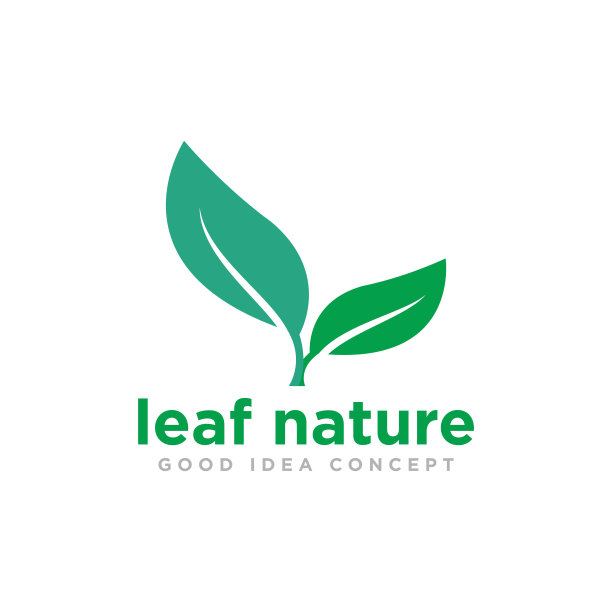 自然叶片标志设计向量图片下载