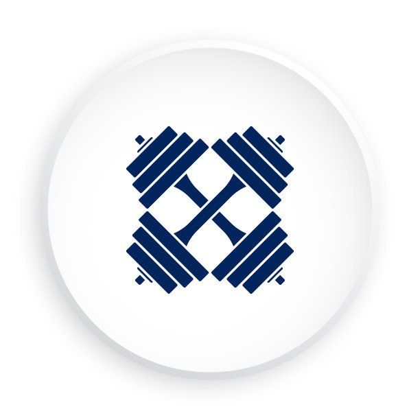 交叉运动哑铃图标在新形象化的风格为移动应用程序。按钮为移动应用程序或web。白色背景上的矢量图片下载