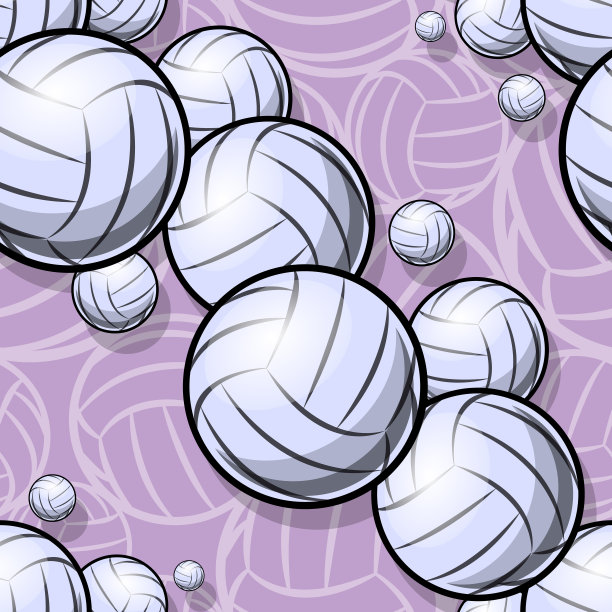 无缝图案与排球矢量数字纸设计图片下载