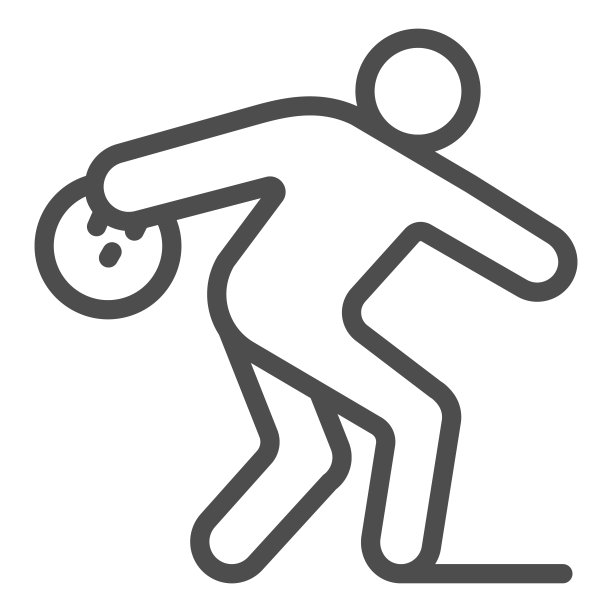 男人扔保龄球线条图标图片下载