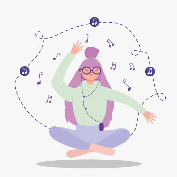 女孩喜欢音乐图片下载