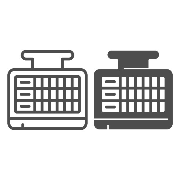 保龄球得分屏幕线和固体图标，保龄球概念，运动比赛面板标志在白色背景，信息板图标轮廓风格的移动概念和网页设计。矢量图形。图片下载