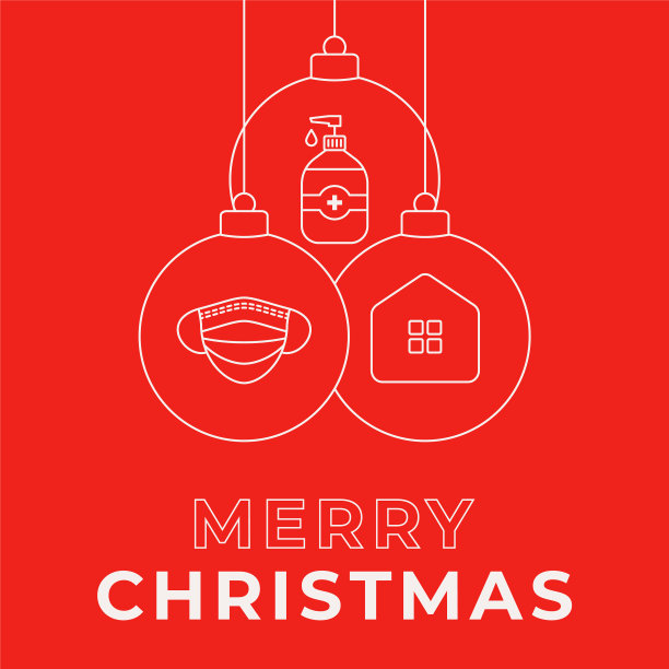 圣诞冠状病毒球红横幅圣诞图片下载