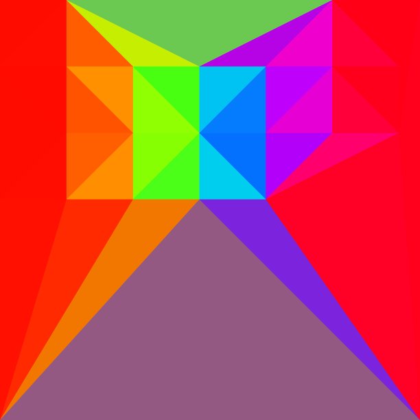 立体三角形马赛克风格的图案来自彩虹色图片下载