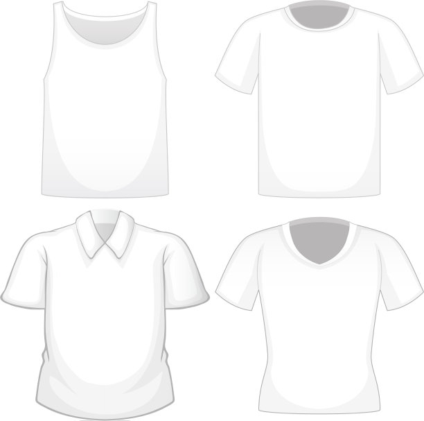 设置不同的白衬衫孤立在白色上图片下载