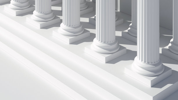 白色大理石柱子的建筑基座图片下载