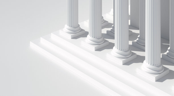 有台阶和白色柱子的建筑基座图片下载