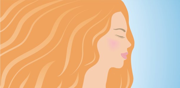 上帝休息或放松，恢复。长着红发的女人睡觉，做梦。矢量插图。图片下载