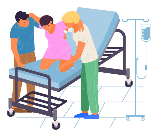 在医疗诊所围产期中心接受培训的孕妇准备为孩子生产图片下载