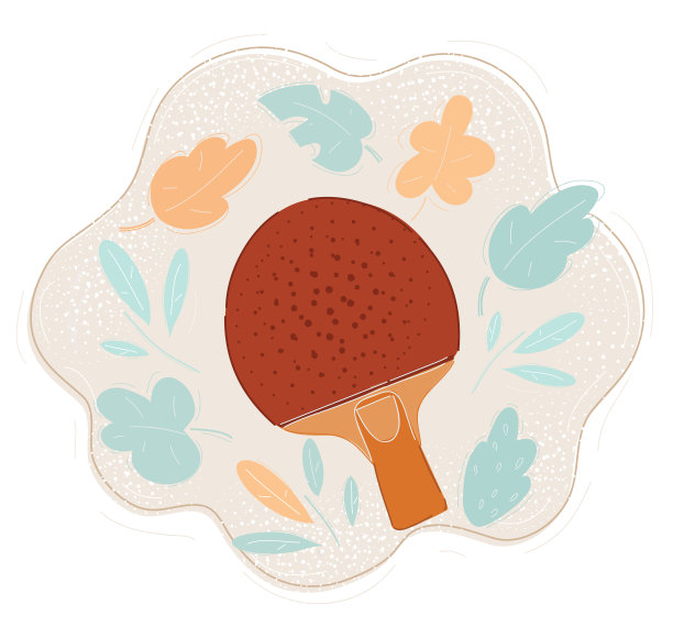 矢量插图的红色乒乓球拍素材图片