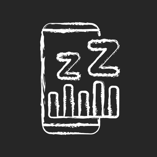 睡眠阶段应用粉笔白色图标上的黑色背景图片下载