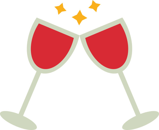 酒杯饮平风格图标图片下载
