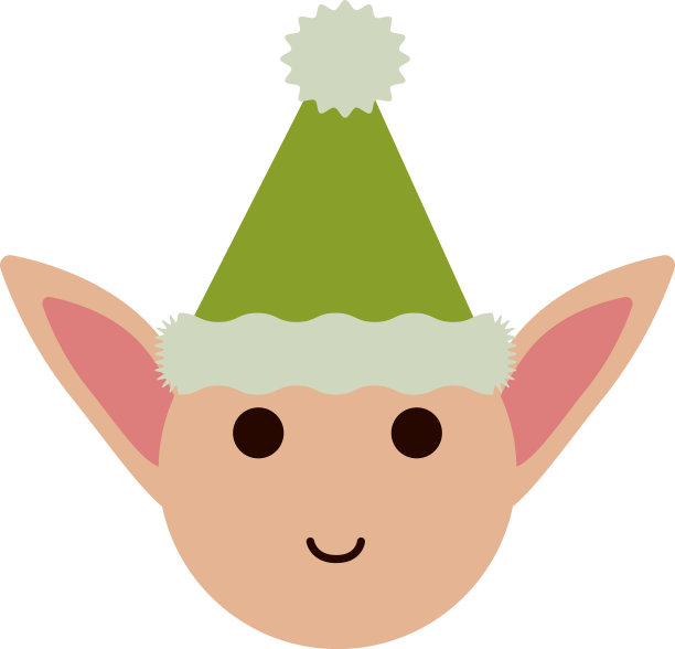 圣诞快乐精灵头平式图标图片下载