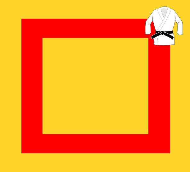 柔道榻榻米和白色狗图片下载