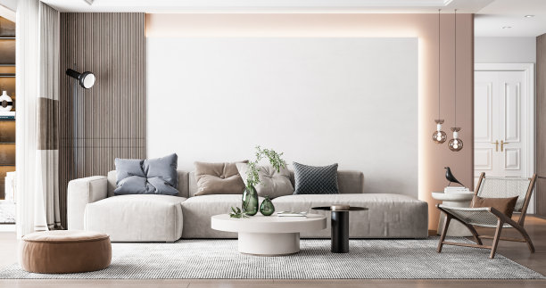 室内客厅墙模型图片下载