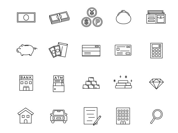 金融理财图标插图图片下载