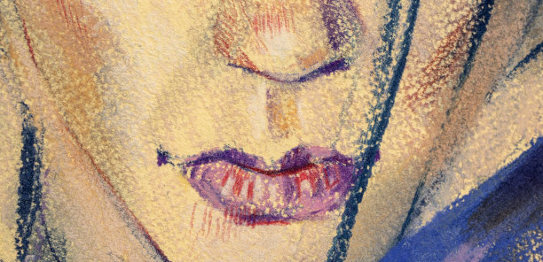 粉彩画，女性肖像画，手工制作图片下载