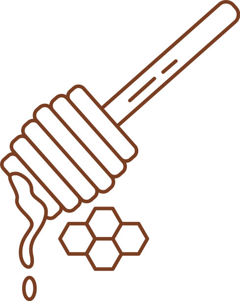 甜蜂蜜用木棒线条造型图标图片下载