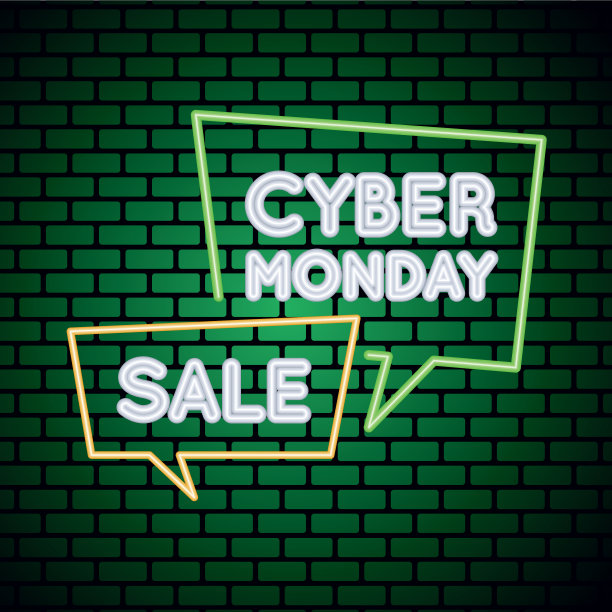 网络星期一销售带有气泡的霓虹灯图片下载