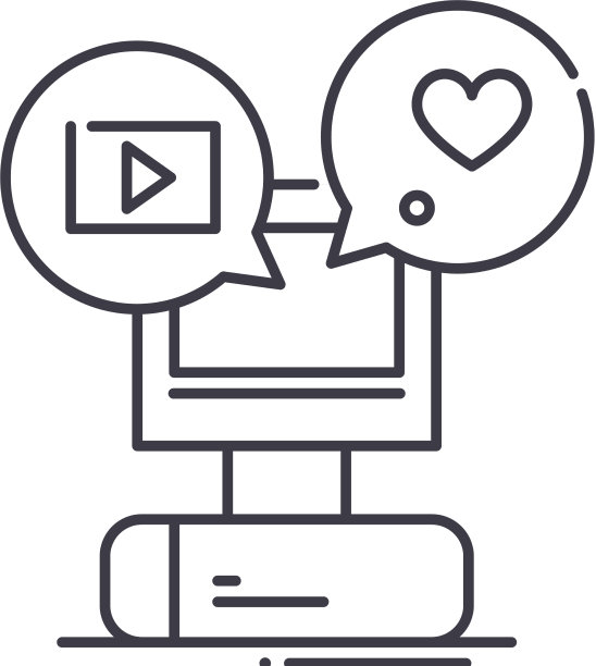 数字媒体资产图标线性隔离图片下载