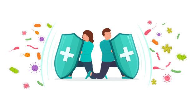 保护免疫系统免受病毒微生物和图片下载