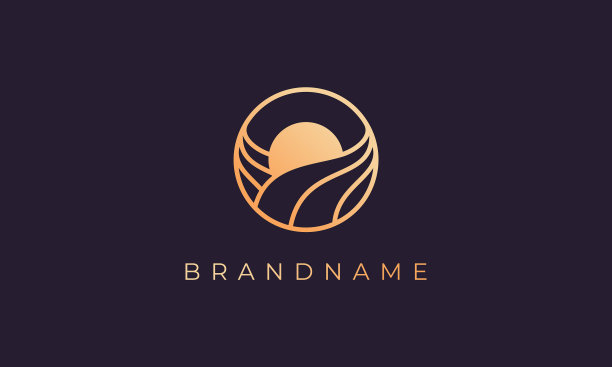 简约而现代的奢华线金标志设计图片下载