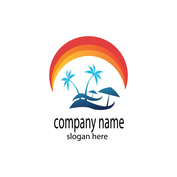 夕阳景观标志椰子树的夏季象征图片下载