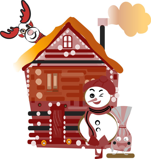 圣诞老人的房子在北极有雪人和他的图片下载