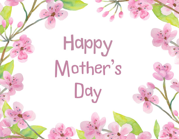与文本框架。母亲节贺卡。图片下载