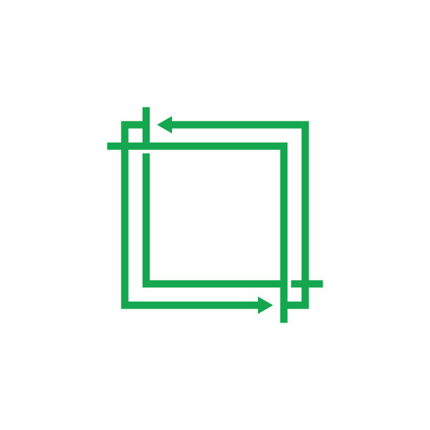 圆形箭头方形框架符号图片下载