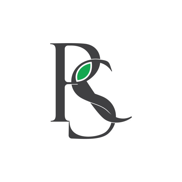 字母绿叶简单的链接标志图片下载