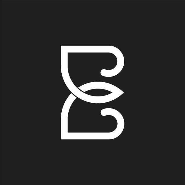 字母E曲线循环几何标志图片下载