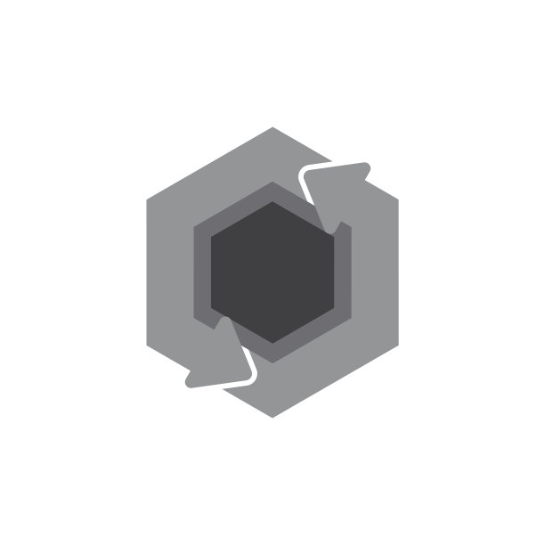 圆形六角形箭头标志图片下载