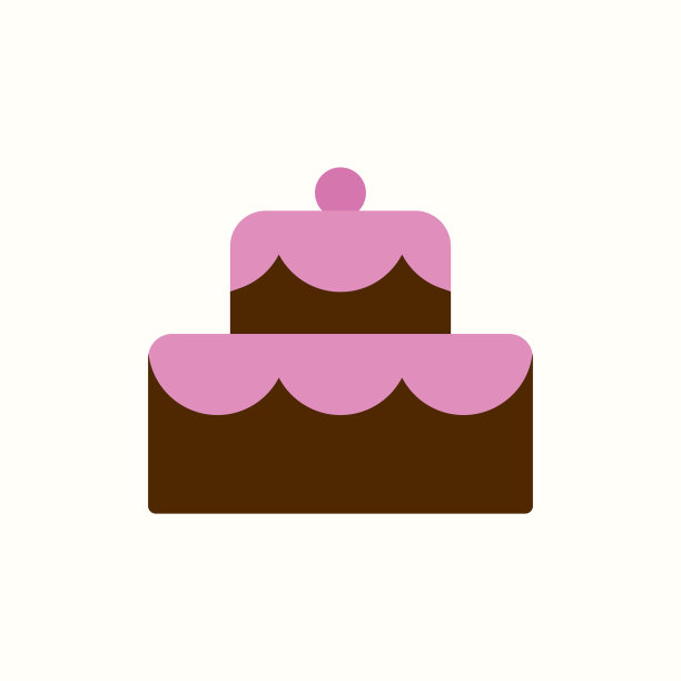 蛋糕图标平面颜色风格图片下载