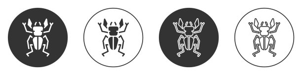 黑甲虫鹿图标孤立在白色上图片下载