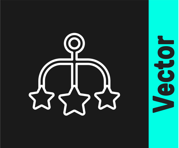 白线倒钩挂玩具图标孤立上图片下载