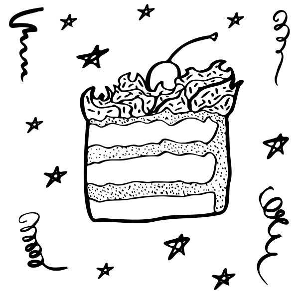 生日蛋糕隔离矢量与奶油装饰图片下载