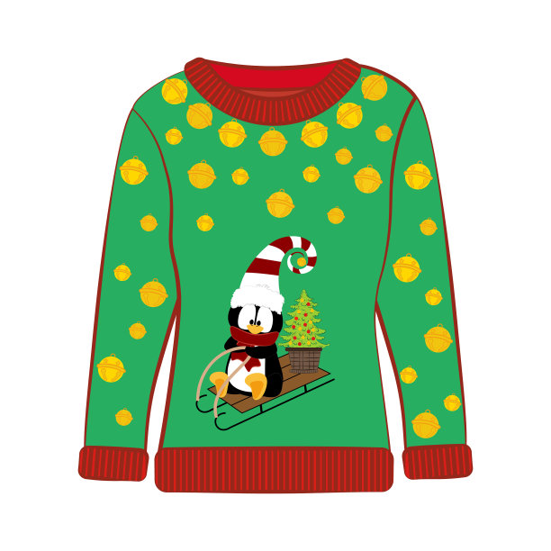 圣诞丑陋的毛衣和企鹅图片下载