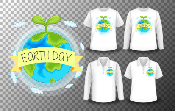 地球日的标志用不同的衬衫搭配图片下载