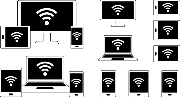智能手机、电脑和平板电脑的Wi-Fi图标设置图片下载