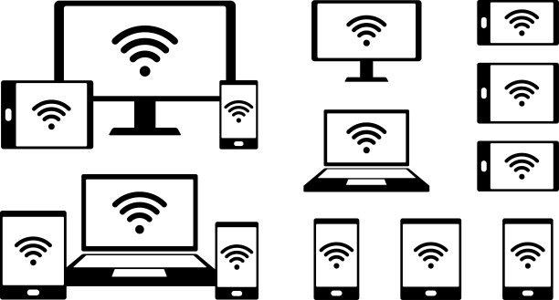智能手机、电脑和平板电脑的Wi-Fi图标设置图片下载